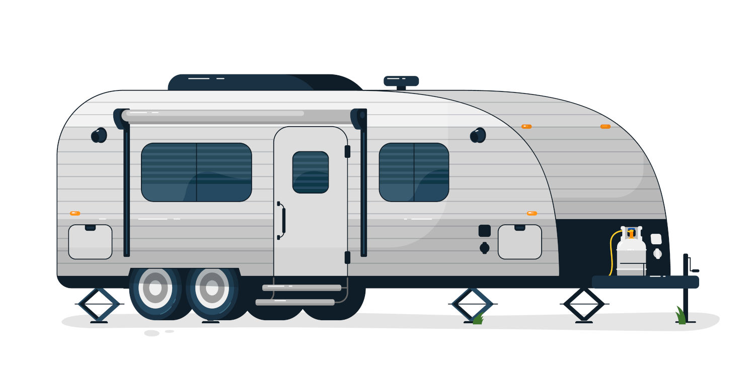 Camping,Trailer.,Isolated,Camper,Vehicle,Mobile,Home,Trailer,With,Windows,